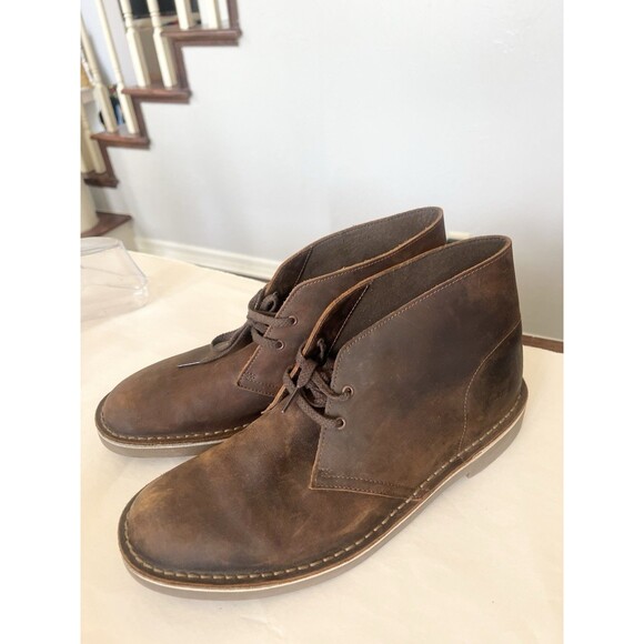 NWOB Clarks Desert Boot Size 11 Dark Brown Chukka Leather Lace Up OrthoLite - Picture 1 of 11